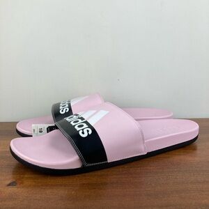 Adidas Adilette Comfort Men’s Slide Sandals Size 18 Pink White Black NWT NEW.